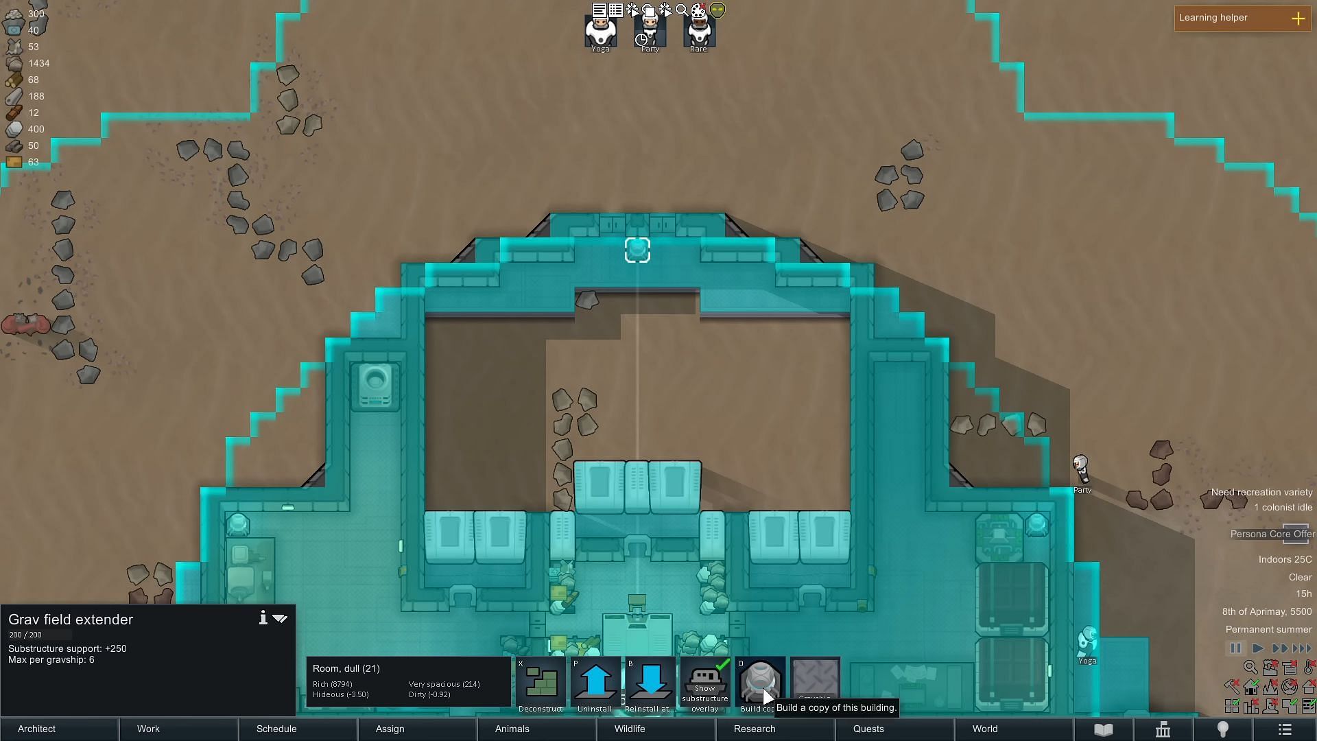 Grav Field Extender in RimWorld Odyssey (Image via Ludeon Studios//YouTube @Ic0n Gaming)